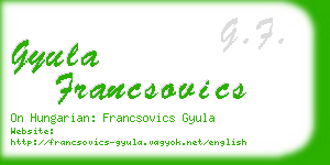 gyula francsovics business card